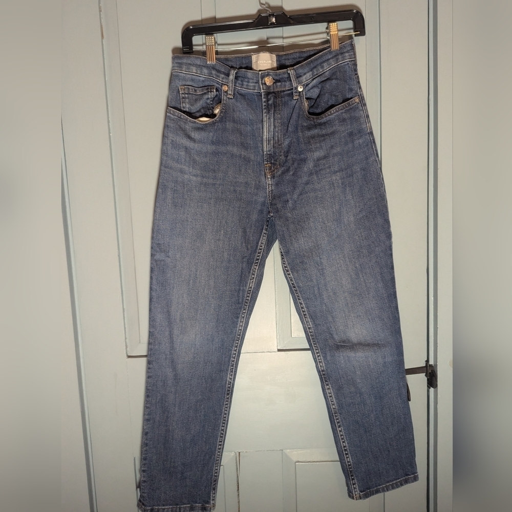 Everlane 28 The Cheeky Jean Denim Crop Straight leg medium wash classic timeless